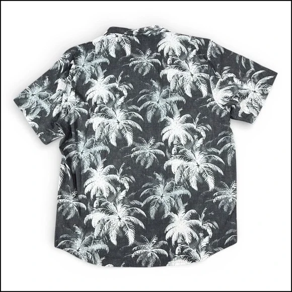 Tommy Bahama Tropical Palm Burst Print IslandZone Polo XLT Short Sleeve Black - Picture 4 of 9